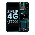 Inner OLED Assembly With Frame Compatible For Samsung Galaxy Z Flip 4G (F700) / Z Flip 5G (F707) (Service Pack) (Mirror Black)