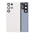 Back Cover Glass With Camera Lens Compatible For Samsung Galaxy S23 Ultra 5G (No Logo) (Aftermarket Plus) (Cream)