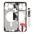 Mid-Frame Housing With Power And Volume Button Compatible For iPhone 15 Pro Max (US Version) (Used OEM Pull: Grade A) (Black Titanium)