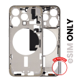 Mid-Frame Housing With Power And Volume Button Compatible For iPhone 15 Pro (US Version) (Used OEM Pull: Grade A) (Natural Titanium)
