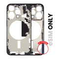 Mid-Frame Housing With Power And Volume Button Compatible For iPhone 15 Pro (US Version) (Used OEM Pull: Grade A) (Blue Titanium)