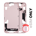 Mid-Frame Housing With Power And Volume Button Compatible For iPhone 15 (US Version) (Used OEM Pull: Grade A) (Pink)