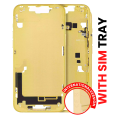 Mid-Frame Housing With Power And Volume Button Compatible For iPhone 14 Plus (International Version) (Aftermarket Plus) (Yellow)