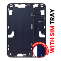 Mid-Frame Housing With Power And Volume Button Compatible For iPhone 14 Plus (International Version) (Aftermarket Plus) (Midnight)