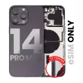 Back Housing W/ Small Pre-Installed Compatible For iPhone 14 Pro Max (U.S Version) (Used OEM Pull: Grade C) (Space Black)