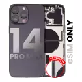 Back Housing W/ Small Pre-Installed Compatible For iPhone 14 Pro Max (U.S Version) (Used OEM Pull: Grade B) (Space Black)
