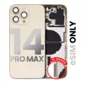 Back Housing W/ Small Pre-Installed Compatible For iPhone 14 Pro Max (U.S Version) (Used OEM Pull: Grade A) (Gold)