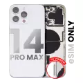 Back Housing W/ Small Pre-Installed Compatible For iPhone 14 Pro Max (U.S Version) (Used OEM Pull: Grade A) (Silver)