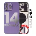Back Housing W/ Small Pre-Installed Compatible For iPhone 14 Pro Max (U.S Version) (Used OEM Pull: Grade A) (Deep Purple)