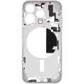 Mid-Frame Housing With Power And Volume Button Compatible For iPhone 15 Pro (International Version) (Aftermarket Plus) (White Titanium)
