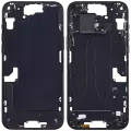 Mid-Frame Housing With Power And Volume Button Compatible For iPhone 15 Plus (International Version) (Aftermarket Plus) (Black)
