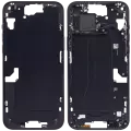 Mid-Frame Housing With Power And Volume Button Compatible For iPhone 15 Plus (US Version) (Aftermarket Plus) (Black)
