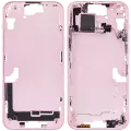 Mid-Frame Housing With Power And Volume Button Compatible For iPhone 15 Plus (US Version) (Aftermarket Plus) (Pink)