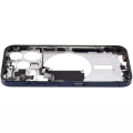 Mid-Frame Housing With Power And Volume Button Compatible For iPhone 15 Pro (International Version) (Aftermarket Plus) (Blue Titanium)