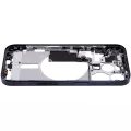 Mid-Frame Housing With Power And Volume Button Compatible For iPhone 15 Pro (US Version) (Aftermarket Plus) (Blue Titanium)