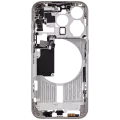 Mid-Frame Housing With Power And Volume Button Compatible For iPhone 15 Pro (US Version) (Aftermarket Plus) (Natural Titanium)