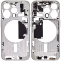 Mid-Frame Housing With Power And Volume Button Compatible For iPhone 15 Pro (US Version) (Aftermarket Plus) (White Titanium)