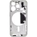Mid-Frame Housing With Power And Volume Button Compatible For iPhone 15 Pro (US Version) (Aftermarket Plus) (White Titanium)