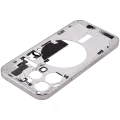 Mid-Frame Housing With Power And Volume Button Compatible For iPhone 15 Pro (US Version) (Aftermarket Plus) (White Titanium)