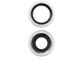 Back Camera Lens With Bracket & Bezel Compatible For iPhone 16 / 16 Plus (White) (2 Piece Set) (Premium)