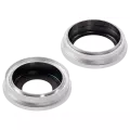 Back Camera Lens With Bracket & Bezel Compatible For iPhone 16 / 16 Plus (White) (2 Piece Set) (Premium)