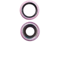 Back Camera Lens With Bracket & Bezel Compatible For iPhone 16 / 16 Plus (Pink) (2 Piece Set) (Premium)