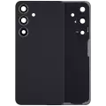Back Cover Glass With Camera Lens Compatible For Samsung Galaxy S24 5G (No Logo) (Aftermarket Plus) (Onyx Black)
