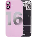 Back Glass With Steel Plate With Wireless NFC Charging MagSafe Magnet & Flashlight Flex Compatible For iPhone 16 (Used OEM Pull: Grade A) (Pink)
