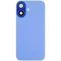Back Glass With Steel Plate With Wireless NFC Charging MagSafe Magnet & Flashlight Flex Compatible For iPhone 16 Plus (Used OEM Pull: Grade A) (Ultramarine)