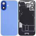Back Glass With Steel Plate With Wireless NFC Charging MagSafe Magnet & Flashlight Flex Compatible For iPhone 16 Plus (Used OEM Pull: Grade A) (Ultramarine)
