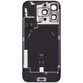 Back Glass With Steel Plate With Wireless NFC Charging MagSafe Magnet & Flashlight Flex Compatible For iPhone 16 Pro Max (Used OEM Pull: Grade A) (Black Titanium)