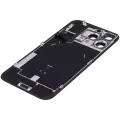 Back Glass With Steel Plate With Wireless NFC Charging MagSafe Magnet & Flashlight Flex Compatible For iPhone 16 Pro Max (Used OEM Pull: Grade A) (Black Titanium)