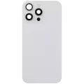Back Glass With Steel Plate With Wireless NFC Charging MagSafe Magnet & Flashlight Flex Compatible For iPhone 16 Pro Max (Used OEM Pull: Grade A) (White Titanium)