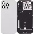 Back Glass With Steel Plate With Wireless NFC Charging MagSafe Magnet & Flashlight Flex Compatible For iPhone 16 Pro Max (Used OEM Pull: Grade A) (White Titanium)