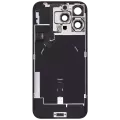 Back Glass With Steel Plate With Wireless NFC Charging MagSafe Magnet & Flashlight Flex Compatible For iPhone 16 Pro Max (Used OEM Pull: Grade A) (White Titanium)