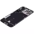 Back Glass With Steel Plate With Wireless NFC Charging MagSafe Magnet & Flashlight Flex Compatible For iPhone 16 Pro Max (Used OEM Pull: Grade A) (White Titanium)
