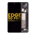 OLED Assembly With Frame Compatible For Motorola Moto Edge 50 Pro (XT2403 / 2024) (Refurbished) (Black Beauty)