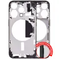 Mid-Frame Housing With Power And Volume Button Compatible For iPhone 15 Pro (International Version) (Aftermarket Plus) (Black Titanium)
