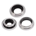 Back Camera Lens With Bracket & Bezel Compatible For iPhone 14 Pro / 14 Pro Max (Silver) (3 Piece Set) (Aftermarket Plus)