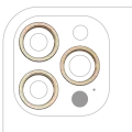 Back Camera Bezel Ring Only Compatible For iPhone 12 Pro Max (Gold) (3 Piece Set)