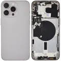 Back Housing W/ Small Pre-Installed Compatible For iPhone 15 Pro Max (US Version) (Used OEM Pull: Grade A) (Natural Titanium)