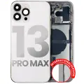 Back Housing W/ Small Components Pre-Installed Compatible For iPhone 13 Pro Max (International Version) (Used OEM Pull: Grade A) (Silver)