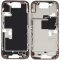 Mid-Frame Housing With Power And Volume Button Compatible For iPhone 16 Pro (US Version) (Used OEM Pull: Grade A) (Desert Titanium)