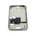 Mid-Frame Housing With Power And Volume Button Compatible For iPhone 16 Pro max (US Version) (Used OEM Pull: Grade A) (White Titanium)