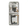 Inner OLED Assembly With Frame Compatible For Samsung Galaxy Z Flip 4 5G (US & International) (Used OEM Pull: Grade A) (White)