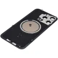 Back Glass With Steel Plate With MagSafe Magnet Pre-Installed Compatible For iPhone 15 Pro Max (No Logo) (Blue Titanium)