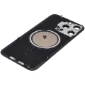 Back Glass With Steel Plate With MagSafe Magnet Pre-Installed Compatible For iPhone 15 Pro Max (No Logo) (Black Titanium)