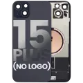 Back Glass With Steel Plate With MagSafe Magnet Pre-Installed Compatible For iPhone 15 Plus (No Logo) (Black)