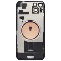Back Glass With Steel Plate With MagSafe Magnet Pre-Installed Compatible For iPhone 15 Plus (No Logo) (Black)
