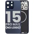 Back Glass With Steel Plate With MagSafe Magnet Pre-Installed Compatible For iPhone 15 Pro Max (No Logo) (Blue Titanium)